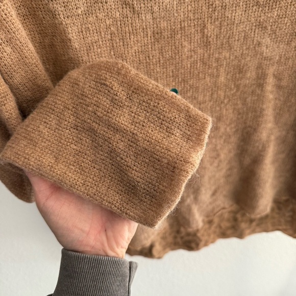 Flora Ashley Brown Wool Mohair Blend Sweater Size XL Leopard Print Made in Italy - Picture 5 of 8